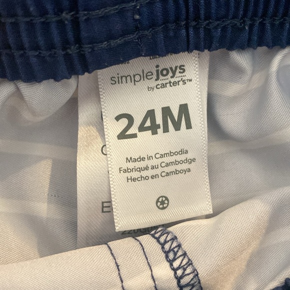 Carters 24month navy striped bathingsuit - Picture 2 of 2